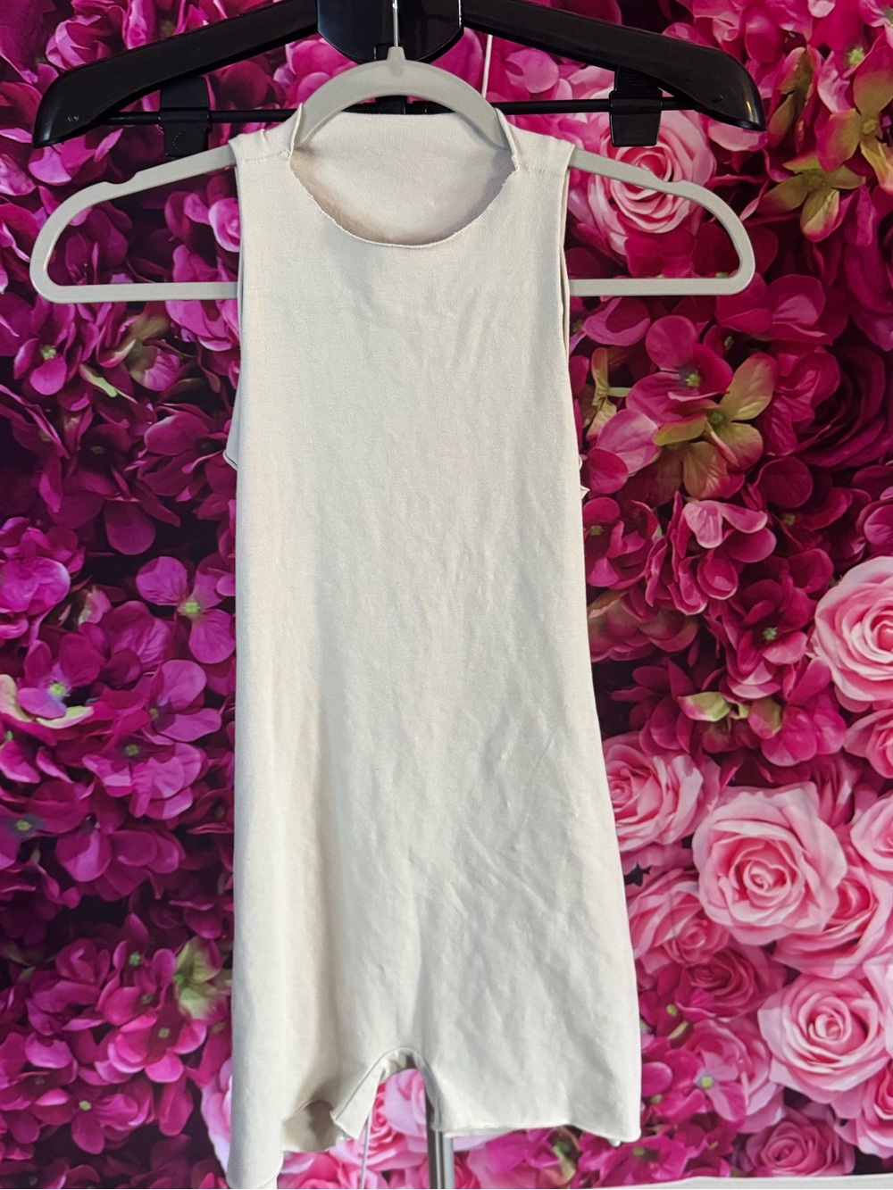 SKIMS Cream Ribbed Sleeveless Romper